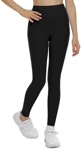 THE GYM PEOPLE Girls Workout Leggings Kids High Waist Stretch Athletic Dance Yoga Pants With Pockets