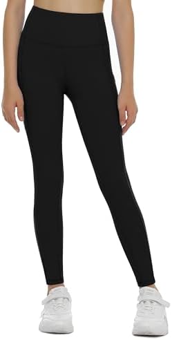 THE GYM PEOPLE Girls Workout Leggings Kids High Waist Stretch Athletic Dance Yoga Pants with Pockets