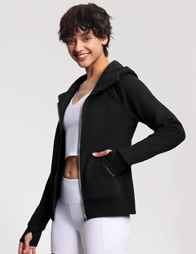 THE GYM PEOPLE Women's Zip Up Hoodies Fleece Workout Jackets Sweatshirts With Pockets Thumb Hole