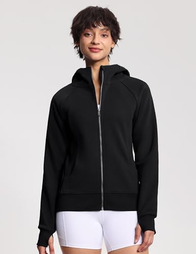 THE GYM PEOPLE Women's Zip Up Hoodies Fleece Workout Jackets Sweatshirts With Pockets Thumb Hole