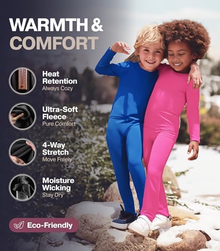 Thermajane Thermal Underwear For Kids Long Johns Girls Thermal Underwear Set Base Layer Kids Long Underwear