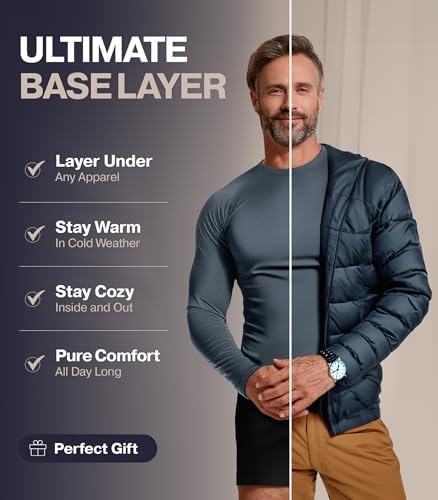 Thermajohn Thermal Shirts For Men Long Sleeve Thermal Compression Shirts For Men Base Layer Cold Weather