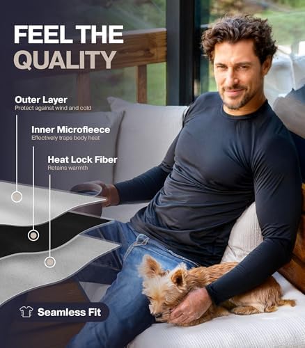 Thermajohn Thermal Shirts For Men Long Sleeve Thermal Compression Shirts For Men Base Layer Cold Weather