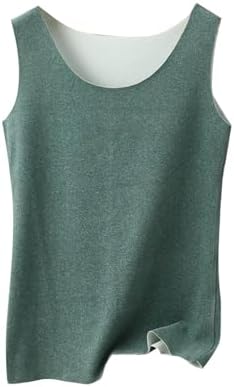 Thermal Tank Top for Women Fleece Lined Thermal Shirt Sleeveless Underwear Top Fleece Lined Camisole Base Layer Vest