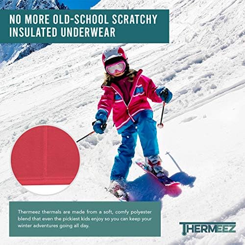 Thermal Underwear For Girls (Thermal Long Johns) Sleeve Shirt & Pants Set Base Layer W/Leggings Bottoms Ski/Extreme Cold
