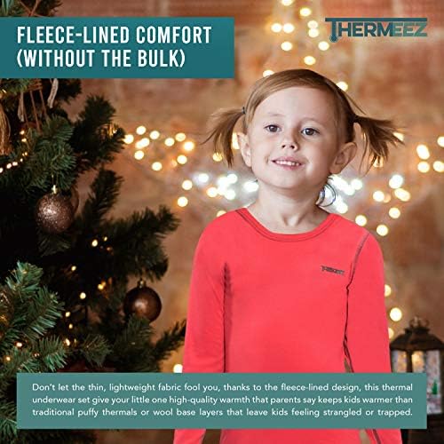 Thermal Underwear For Girls (Thermal Long Johns) Sleeve Shirt & Pants Set Base Layer W/Leggings Bottoms Ski/Extreme Cold