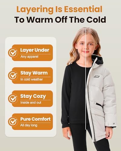 Thermal Underwear For Kids Long Johns Girls Thermal Underwear Set For Skiing Kids Long Underwear Base Layer Winter