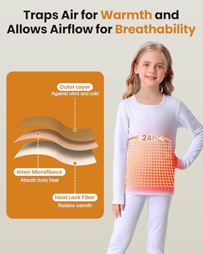Thermal Underwear For Kids Long Johns Girls Thermal Underwear Set For Skiing Kids Long Underwear Base Layer Winter