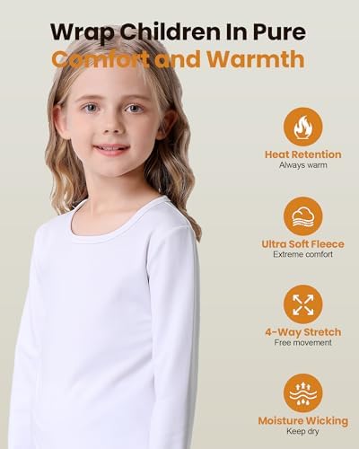 Thermal Underwear For Kids Long Johns Girls Thermal Underwear Set For Skiing Kids Long Underwear Base Layer Winter