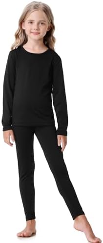 Thermal Underwear for Kids long johns Girls Thermal Underwear Set for Skiing Kids Long Underwear Base Layer Winter