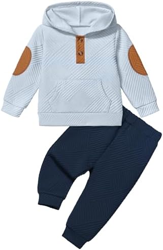 Toddler Baby Boy Clothes Long Sleeve Hoodie Sweatshirt Tops and Pants Sweatsuit Set Fall Winter Outfits 1-5T
