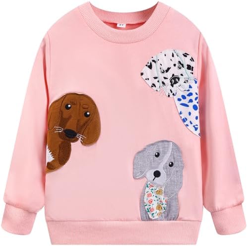 Toddler Baby Girls Sweatshirts Crewneck Pullover Long Sleeve Shirts Tops Girl Fall Winter Clothes 2-8T