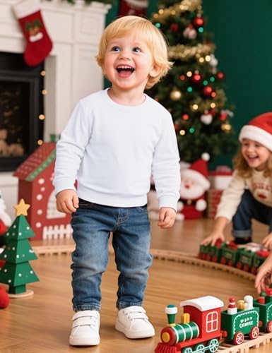 Toddler Boy Long Sleeve Shirt Baby Boys Crewneck Sweatshirt Soft Cotton Pullover Clothes Size 2T-7Y