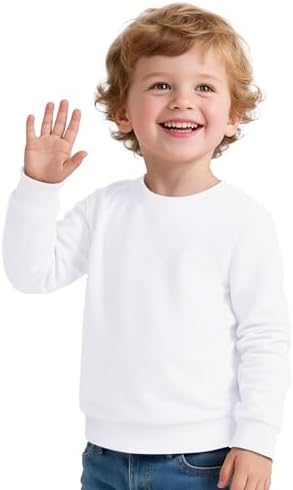 Toddler Boy Long Sleeve Shirt Baby Boys Crewneck Sweatshirt Soft Cotton Pullover Clothes Size 2T-7Y