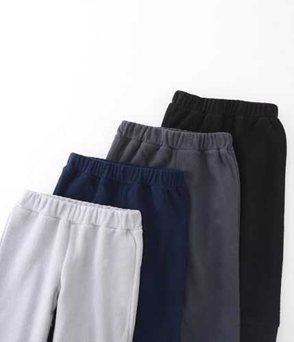 Toddler Boys Warm Heated Microfleece Pants 4-Pack Fleece Sweatpants 2-6 Years