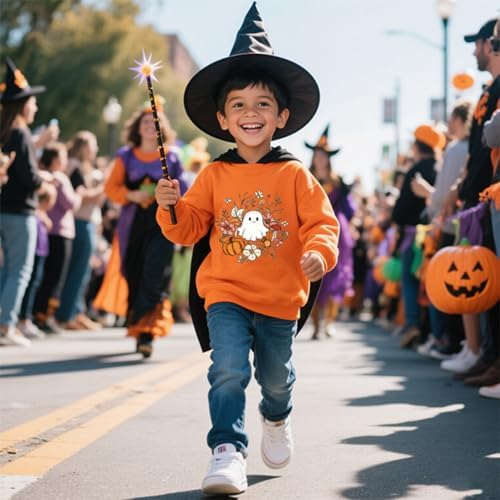 Toddler Halloween Sweatshirt Boys Girls Pumpkin Ghost Dinosaur Graphic Tees Kids Long Sleeve Outfit Tops 2-7t