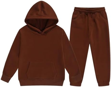Toddler Kids Sweatsuit Girls Boys 2 Piece Tracksuit Jogging Outfits Set Hooded Sweatshirt and Jogger Sweatpants Clothing Sets