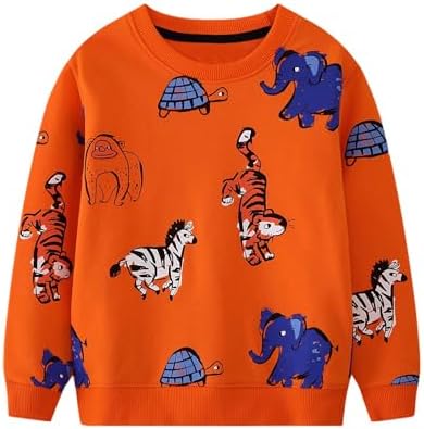 Toddler Sweatshirt Boys Long Sleeve Shirts Casual Kids Cotton Graphic Fall Winter Pullover Tee Tops Blouse