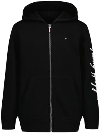 Tommy Hilfiger boys Long Sleeve Fleece Full Zip Hoodie With Front Pockets