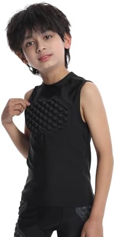Topeter Baseball Chest Protector Shirt For Youth Kids Heart Guard Sternum Protection Tank Tops For Goalies Catchers