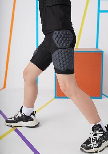 Topeter Youth Slider Shorts - Boys & Girls Protective Hip & Butt Padded Short Pants