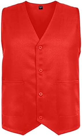 TopTie Unisex Work Vest Volunteer Activity Supermarket Uniform Button Up Vest