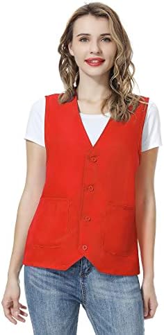 TopTie Unisex Work Vest Volunteer Activity Supermarket Uniform Button Up Vest