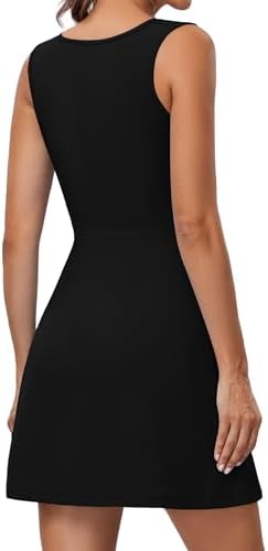 TQD Tennis Dress For Women Athletic Dress With Built In Shorts Tank Golf Active Workout Casaul Dresses