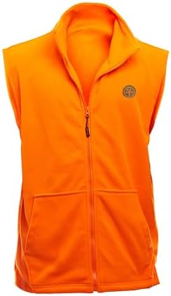 TrailCrest by Treel Men's Fleece Safety Blaze Orange High Visibility Hunting Vest