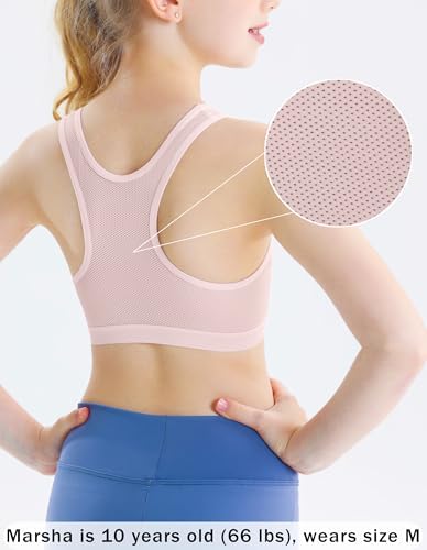 Training Bras For Girls 8-10 Seamless First Girls Bras 10-12 Years Old Racerback Sports Bras Ultra Breathable Comfort