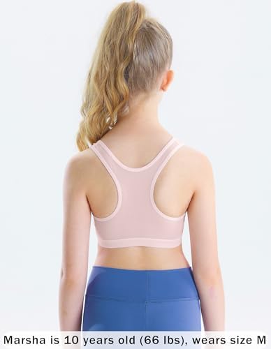 Training Bras For Girls 8-10 Seamless First Girls Bras 10-12 Years Old Racerback Sports Bras Ultra Breathable Comfort