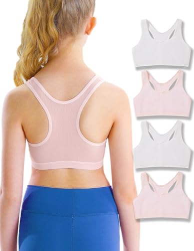 Training Bras for Girls 8-10 Seamless First Girls Bras 10-12 Years Old Racerback Sports Bras Ultra Breathable Comfort