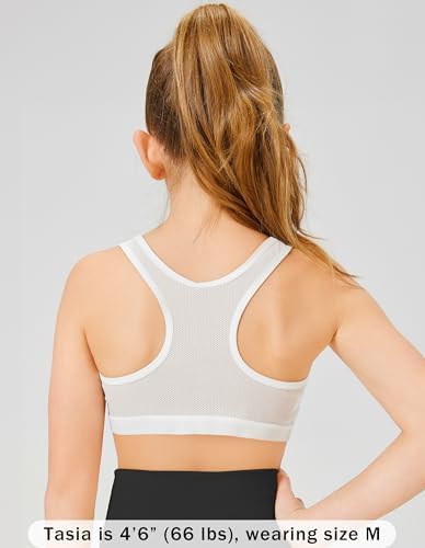Training Bras For Girls 8-10 Seamless Girls Bras 10-12 Years Old Breathable Cotton Racerback Sports Bras Ultra Comfort