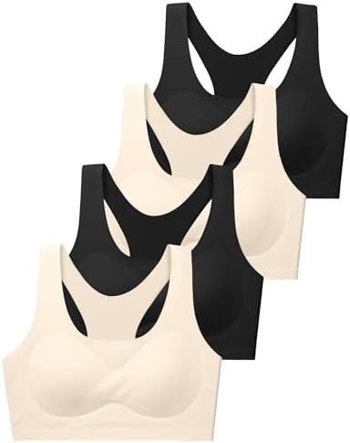 Training Girls Bras for Teens 10-16 Racerback Seamless Design with Removable Soft Padding Bras