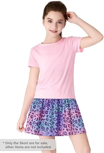 Trendy Girl Skort - Multicolored Leopard Print Summer Skirts With Shorts Size 6-16