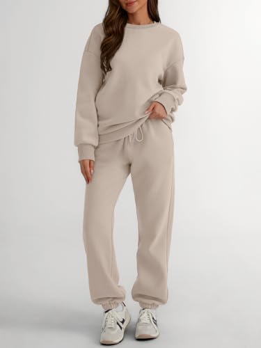 Trendy Queen Sweatsuits Women 2 Piece Outfits Two Piece Crewneck Sweatshirts Sets Lounge Fall Sweatpants 2025 Tracksuits