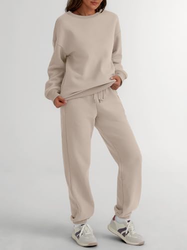 Trendy Queen Sweatsuits Women 2 Piece Outfits Two Piece Crewneck Sweatshirts Sets Lounge Fall Sweatpants 2025 Tracksuits