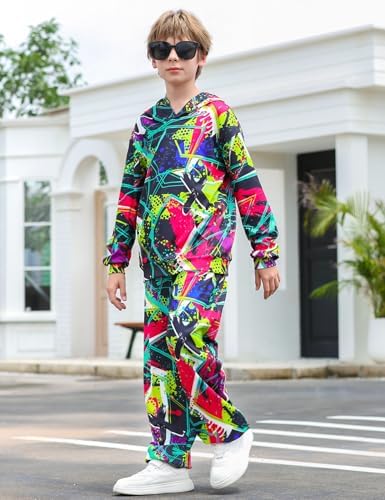 Uideazone 5-14T Boys Hoodie Pant Sets Sweatsuit 3D Print Hooded Sweatshirt Sweatpant Set Kids 2 Piece Outfits Tracksuit