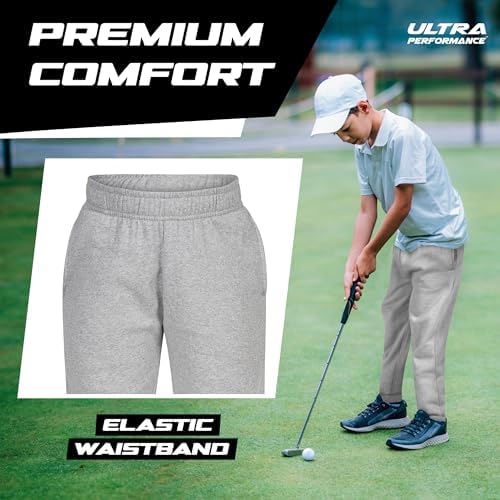 Ultra Performance 3 Pack Boys Sweatpants Kids Clothes Active Soft Fleece Joggers For Boys Size 4-20