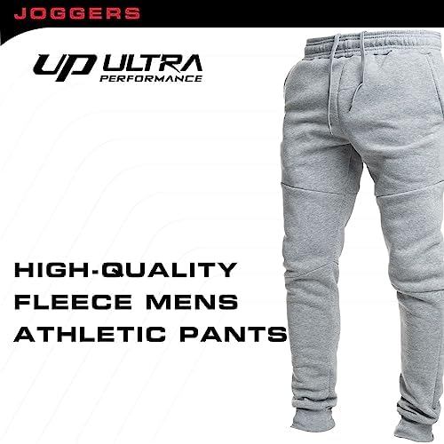 Ultra Performance 3 Pack Fleece Active Tech Joggers For Men Mens Sweatpants With Zipper Pockets