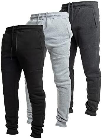 Ultra Performance 3 Pack Fleece Active Tech Joggers for Men Mens Sweatpants with Zipper Pockets