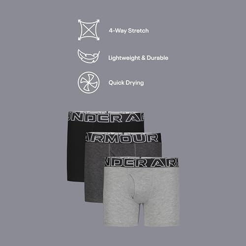 Under Armour Boys' Big Performance Boxer Briefs Lightweight & Smooth Stretch Fit