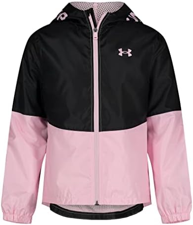 Under Armour Girls' Windbreaker Zip-up Jacket Water Repellent and Windproof