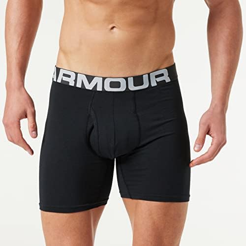 Under Armour Men's 3-Pack Performance Cotton Boxer Brief 6" Inseam All-Day Comfort & Ultra-Soft