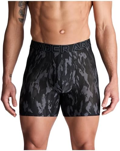 Under Armour Men's 3-Pack Performance Tech Mesh Print 6” Boxer Briefs