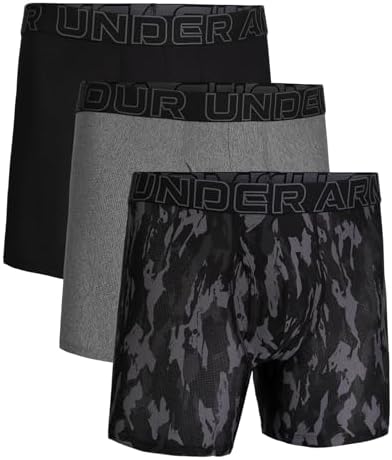Under Armour Men's 3-Pack Performance Tech Mesh Print 6” Boxer Briefs