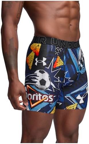 Under Armour Mens Performance Tech Mesh Print Singles 6" Inseam Boxer Brief
