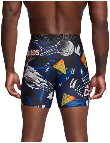 Under Armour Mens Performance Tech Mesh Print Singles 6" Inseam Boxer Brief