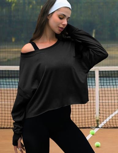 UNIANKIYA Open Back Workout Tops For Women Long Sleeve Cropped Athletic Clothes Gym Running Yoga Low Impact Sports T Shirts