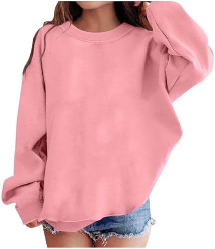 Unisex Boy's Girls Winter Warm Sherpa Lined Crewneck Pullover Sweatshirt Fleece Casual Winter Clothes Sweatshirts